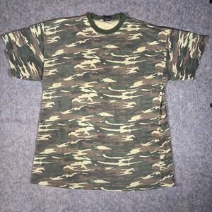City Wear Camouflage T-Shirt Mens 3XL Green Big Tall Tiger Stripe Cotton Tee VTG
